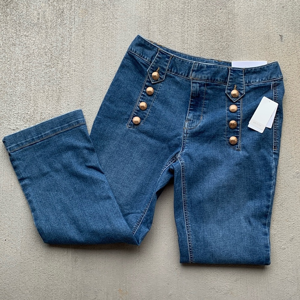 NWT | Cato Petite | Hi-rise flare ankle jeans